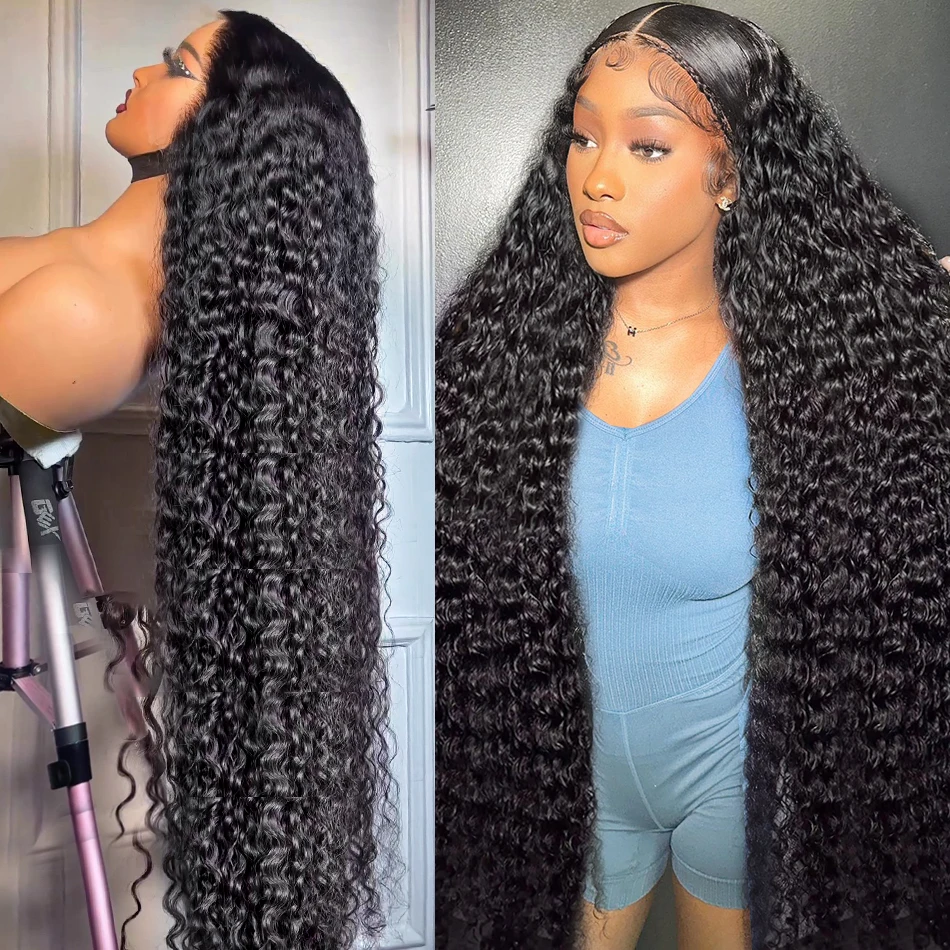 Rosabeauty 13X6 Deep Wave 13x4 HD Lace Front Human Hair Wig 5X5 Preplucked Glueless Ready To Go Curly Wig 250 Density