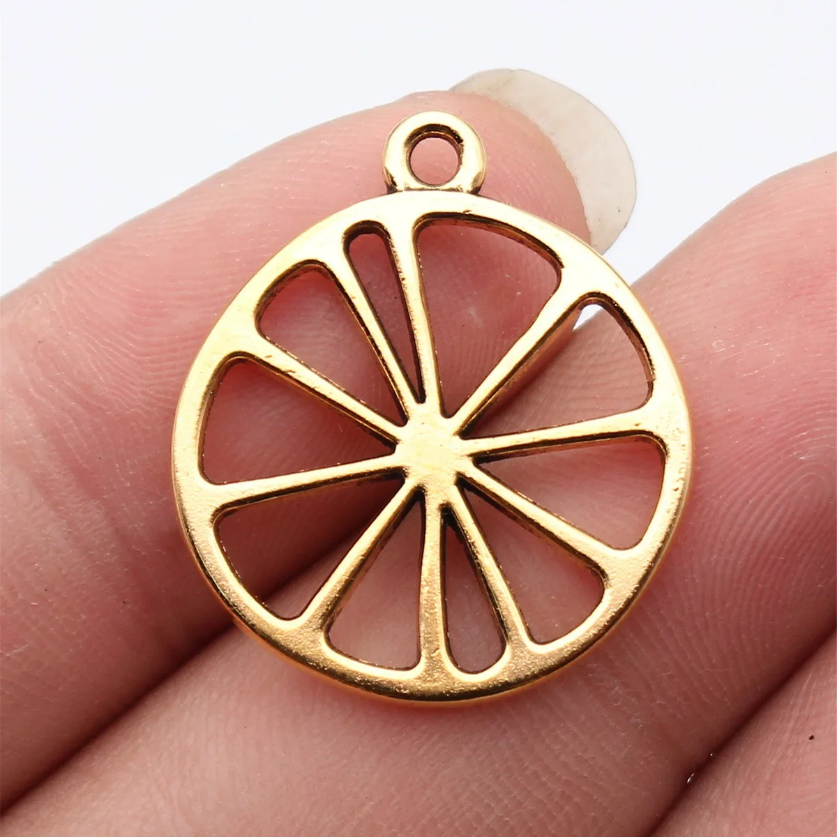 10pcs 27x24mm 3 Colors Antique Silver Color KC Gold Color Antique Gold Color Hollow Out Lemon Slice Charms DIY Jewelry Findings