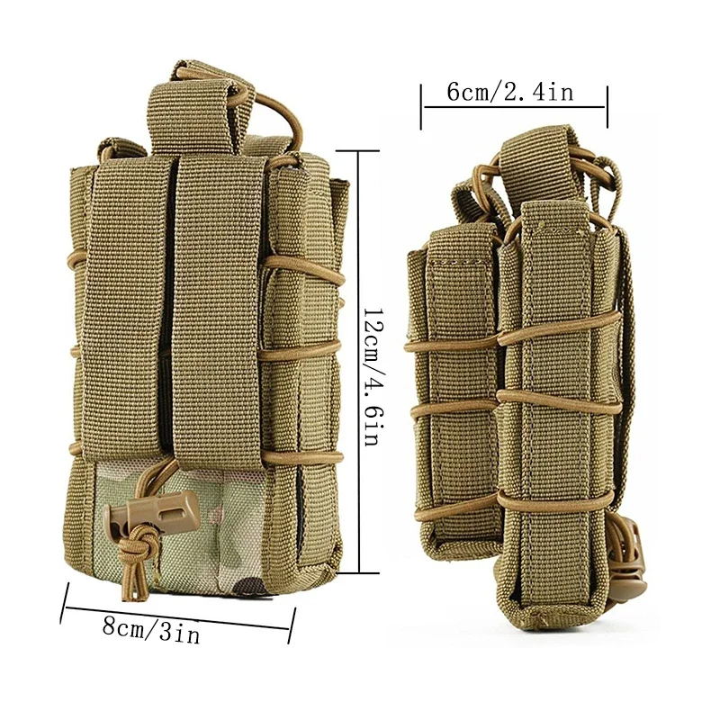 Bolsa táctica Molle para Rifle, soporte de 2 capas de 9mm/5,56, cinturón de sujeción rápida