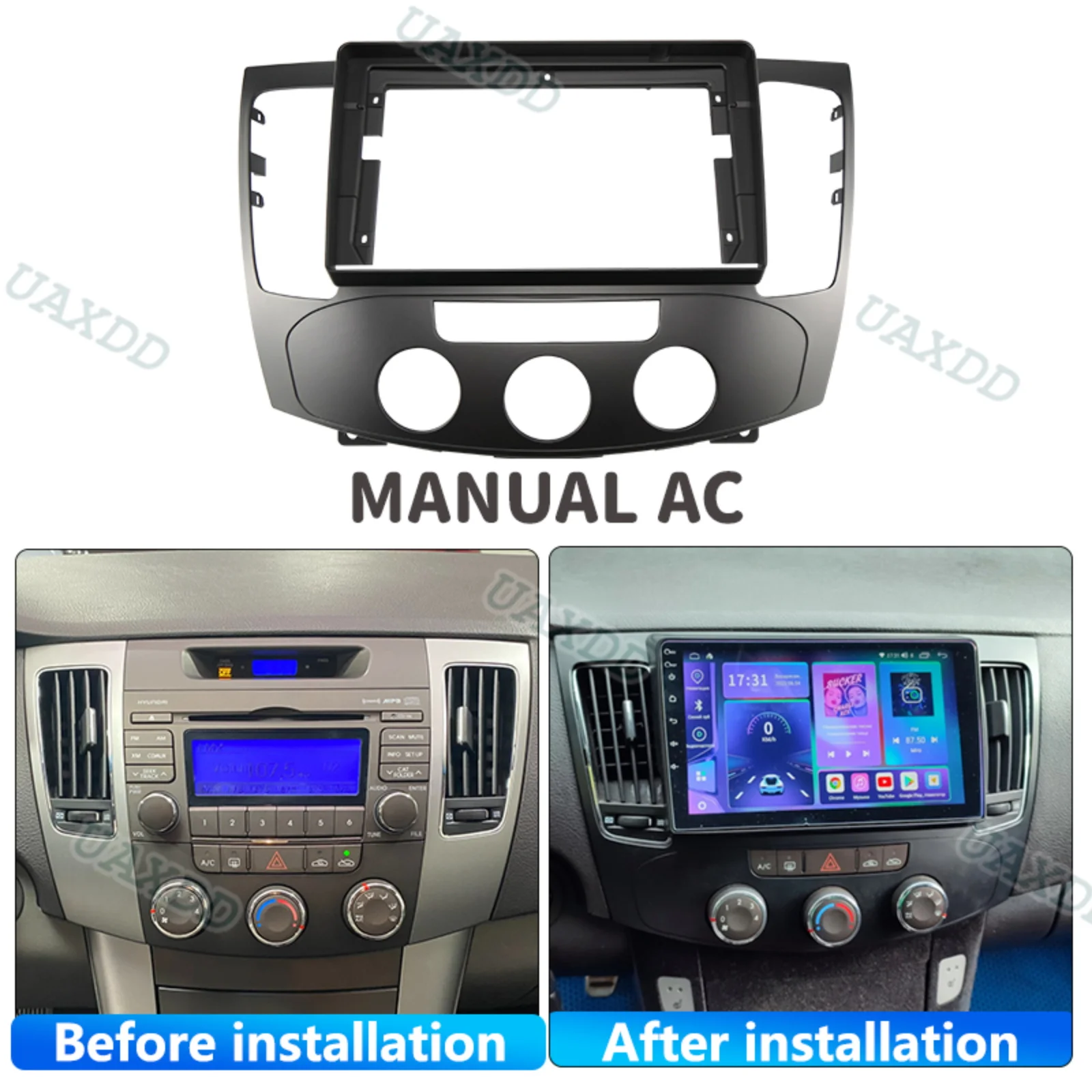 For 2009-2010 Hyundai SONATA NFC 9 Inch 2 Din Car CD Stereo Radio Android Frame Panel Fascia Cable Video Harness Dashboard Canbu