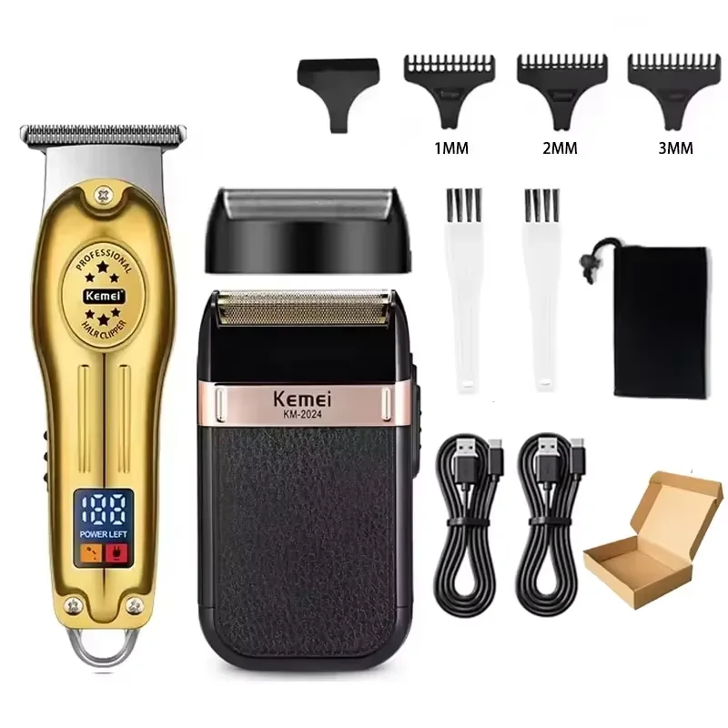 Kemei KM-678 KM-2024 KM-2628 Professionele Elektrische Tondeuse Baard Clipper Oplaadbare Heren Scheerapparaat Tondeuse Kit