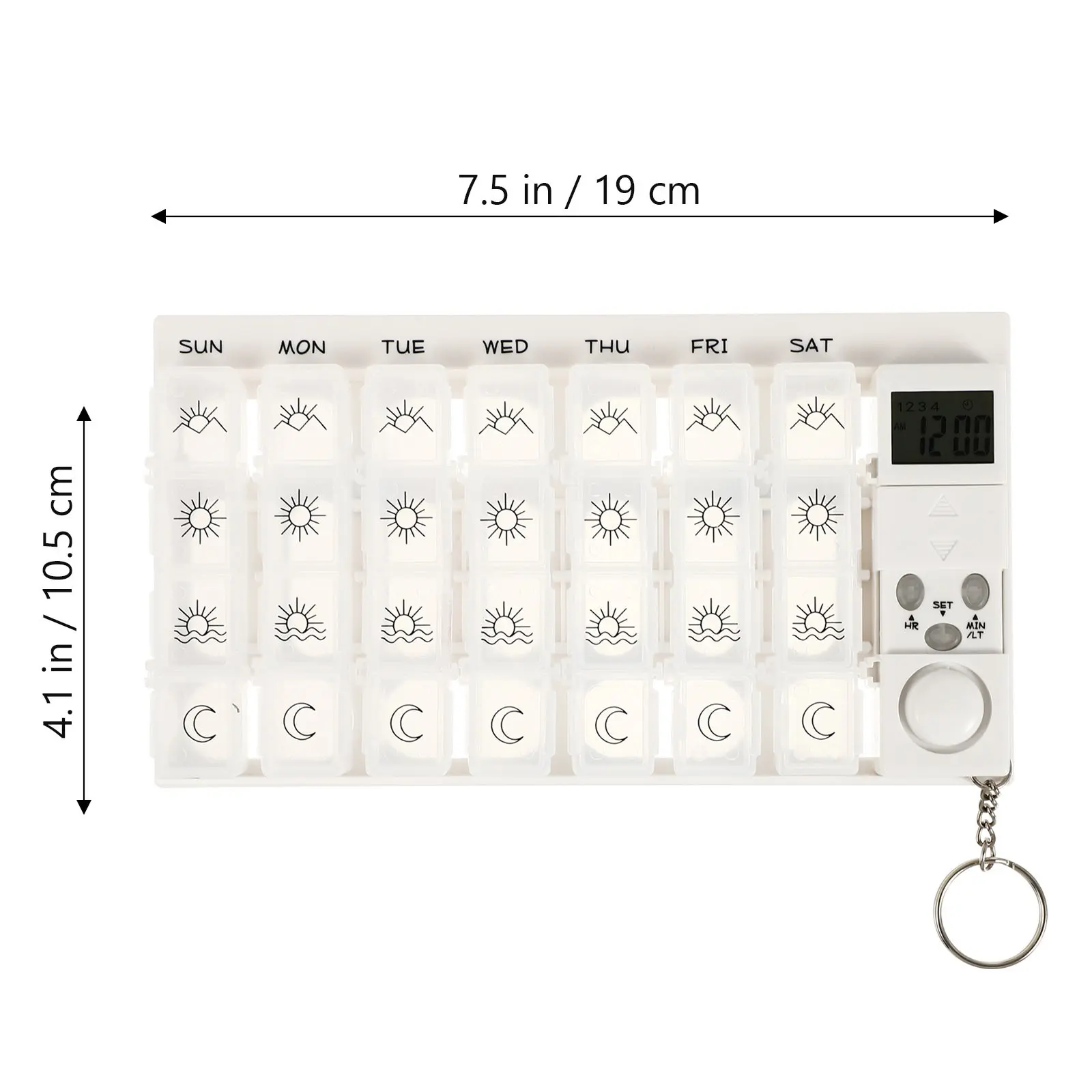 Weekly Medicine Box 7 Days 28 Compartments Digital Pill Organizer Settings Luminous Backlight 7 Days Weekly