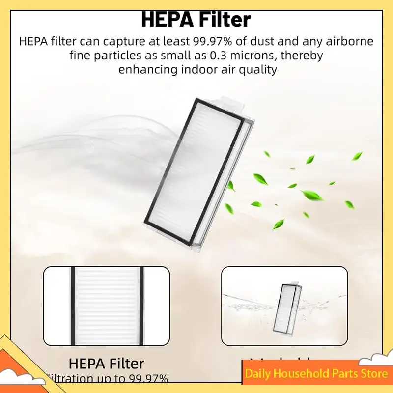 Para roborock q5 pro + q5 pro/q8 max + q8 max peças de reposição-rolo escova lateral filtro mop almofada saco de pó para aspiradores acessórios h