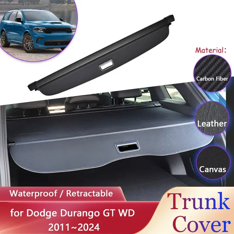 Car Trunk Curtain for Dodge Durango GT WD 2011~2024 2012 Luggage Rack Waterproof Retractable Privacy Cargo Pad Covers Accessorie