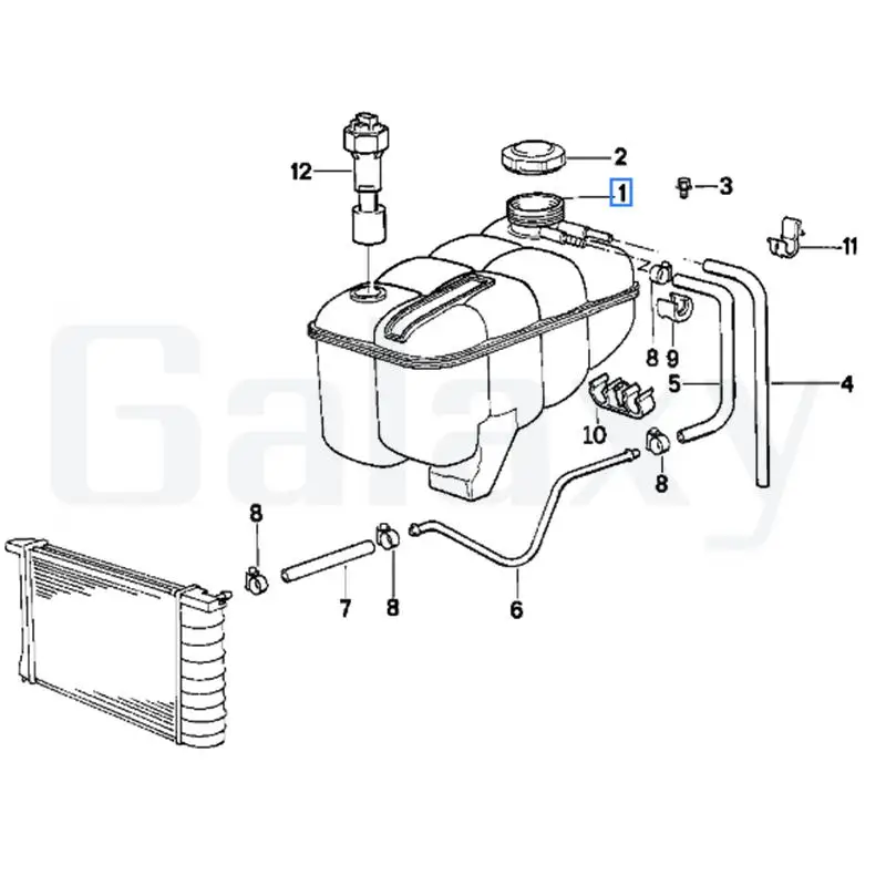 GALAXY Coolant Expansion Tank For BMW E30 Series 325 1988 L6 2.7L 325i 1988-1993 325ix 1988-1991 L6 2.5L M20 17111712641