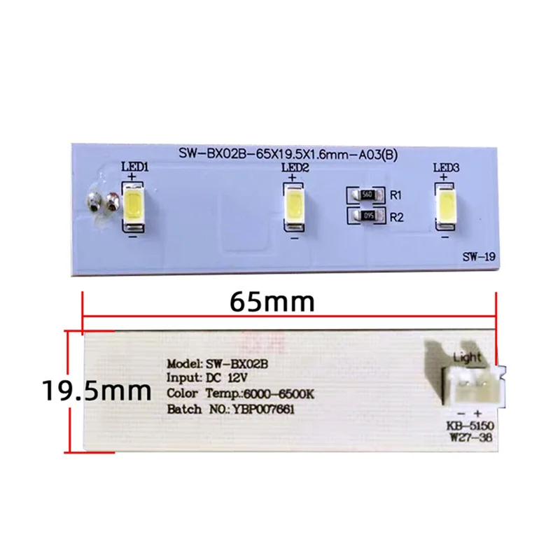 ABMI-2Pcs الثلاجة مصباح ليد لأجزاء الفريزر الكترولوكس ZBE2350HCA ضوء بار SW-BX02B استبدال شريط LED ،