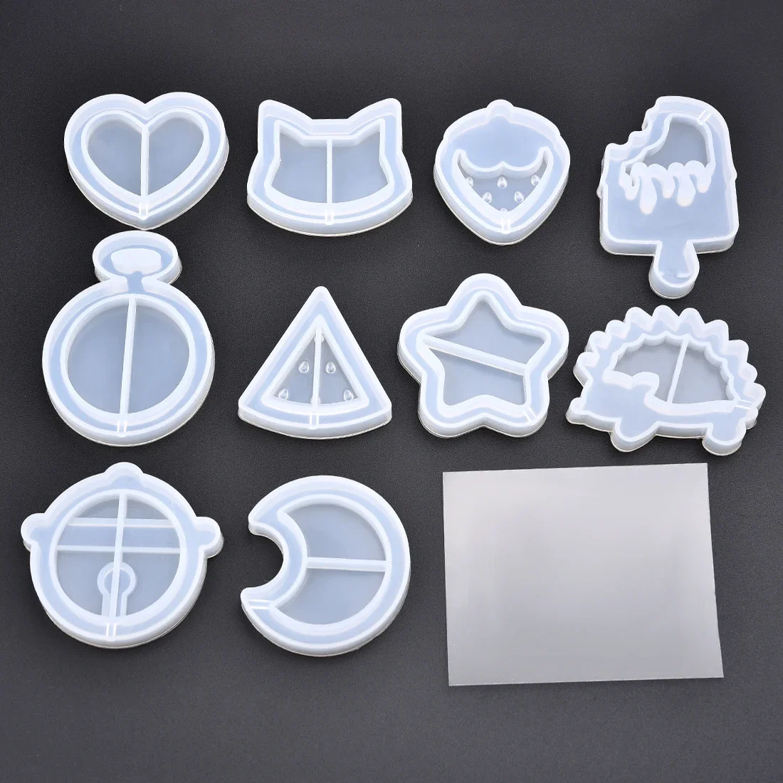 

Pendant Silicone Mold Quicksand Shake Moulds Crystal Cute Cat Ice Cream Epoxy Resin Mould DIY Keychain Crafts Jewelry Making