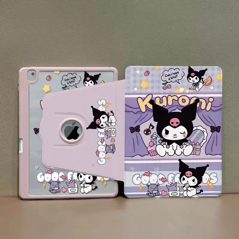 

Чехол для iPad Kuromi для Air7 2025, 11-го поколения, A16, 10-го поколения, 10.9 дюймов, Air5, мультяшный аниме-чехол из акрила, для 9-го поколения, 10.2 дюйма, Air6 Pro, 11 дюймов, чехол для планшета
