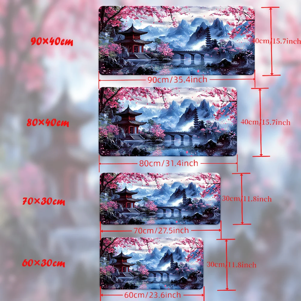 Cherry blossom Ink Painting Landscape Mouse Pad Desk Mat gaming mats anti-slip Durable offices accessories mouse mat mauspad
