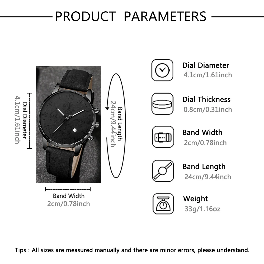 2pcs personalized men's watch steel strap quartz watch strap necklace bracelet set suitable for daily wear and holiday gifts
