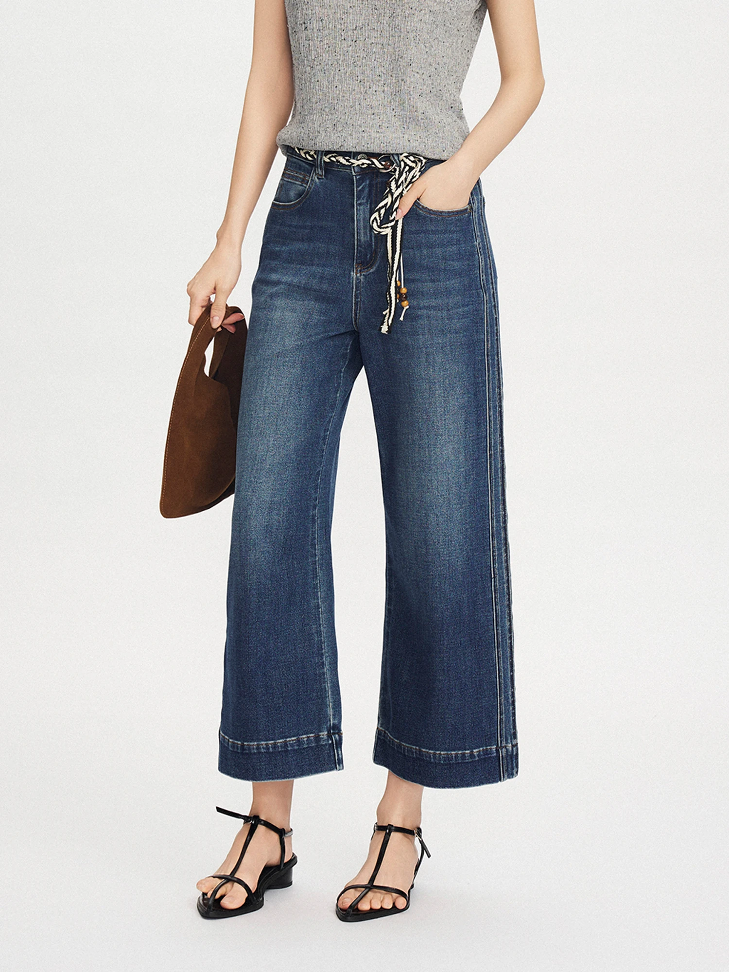 

Джинсы CLMX легкие, прямые, длиной девять десятых, из синей деним-ткани, с четырехсторонней эластичной талией