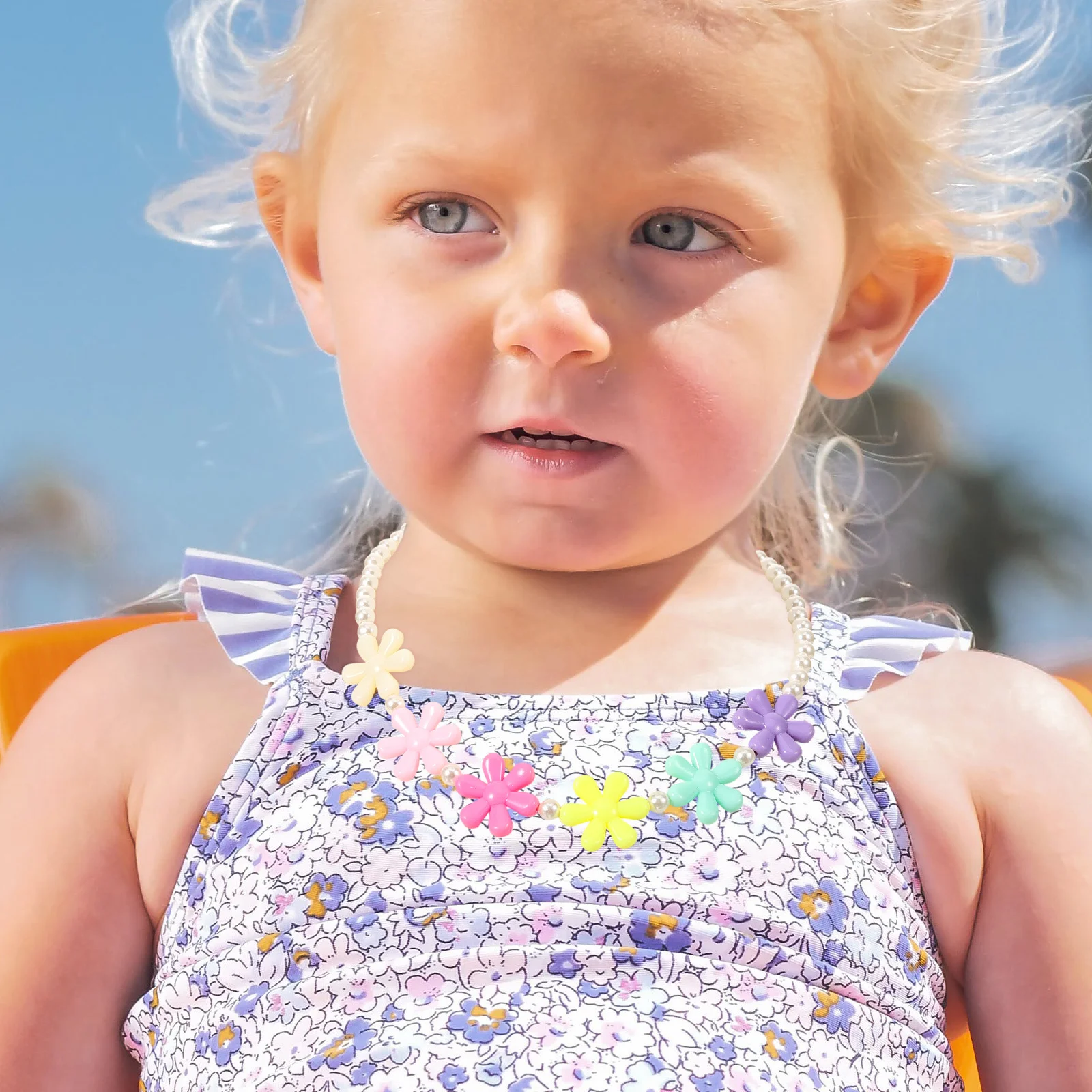 

Girls Beads Necklace and Bracelet Set for Kids Pearl Jewelry Smooth Texture Strong Strand Perfect Birthday Wedding Party