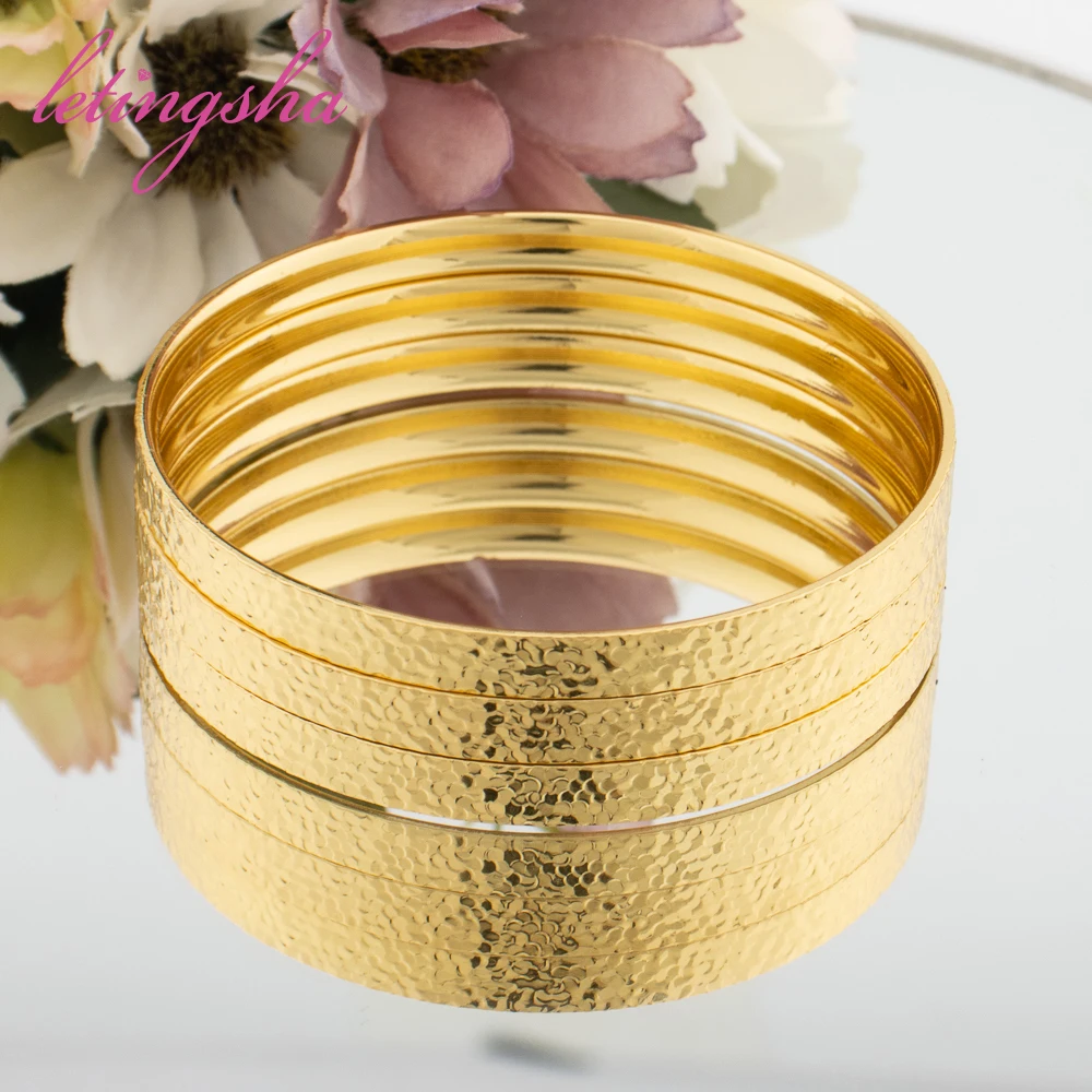 Luxury Gold Color 60mm Closed Bracelet for Girls Jewelry Newest Statement Bangles Ethiopia Africa Bracelet Daily Wear Party Gift