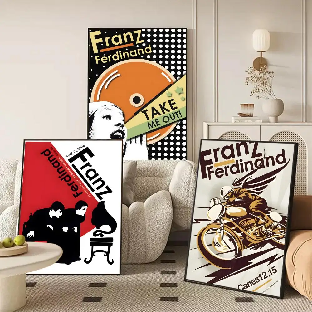 Band F-Franz F-Ferdinand Poster Waterproof Self-Stick Wall Art Stickers, Removable Wall Decor for Living Room and Bedroom