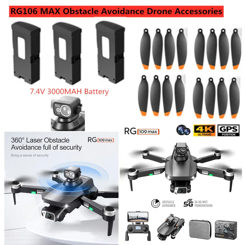 RG109 MAX bateria do drona RG109 MAX Drone 7.4V 3000mAh bateria śmigła RG109 max Drone części zamienne RG109 akcesoria do dronów ostrze