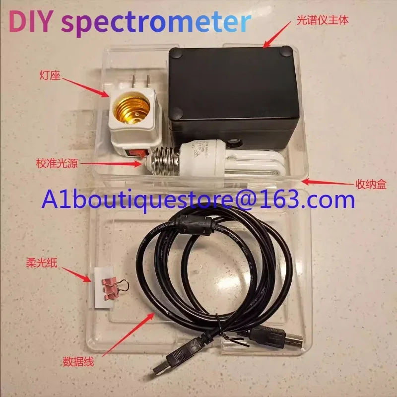 DIY spectrometer, measure blue light, measure full spectrum