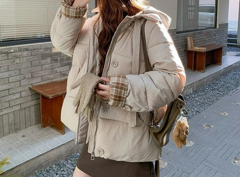 سترة منقوشة فضفاضة من القطن 2025 معطف شتاء جديد من القطن السميك #4