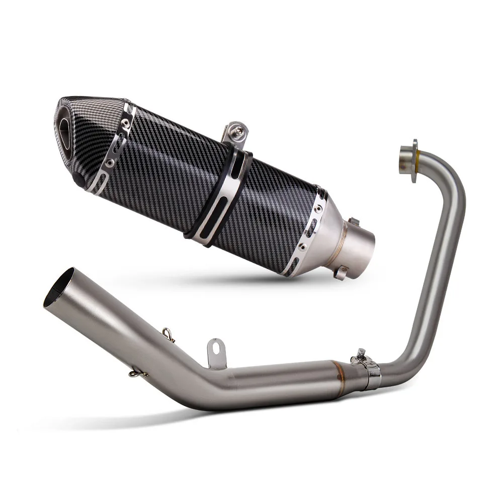 

Motorcycle Exhaust Full System Hexagonal Muffler Front Link Manifold with Honeycomb For Zontes ZT125 U1 G1 Z1 Z2 2021-2025