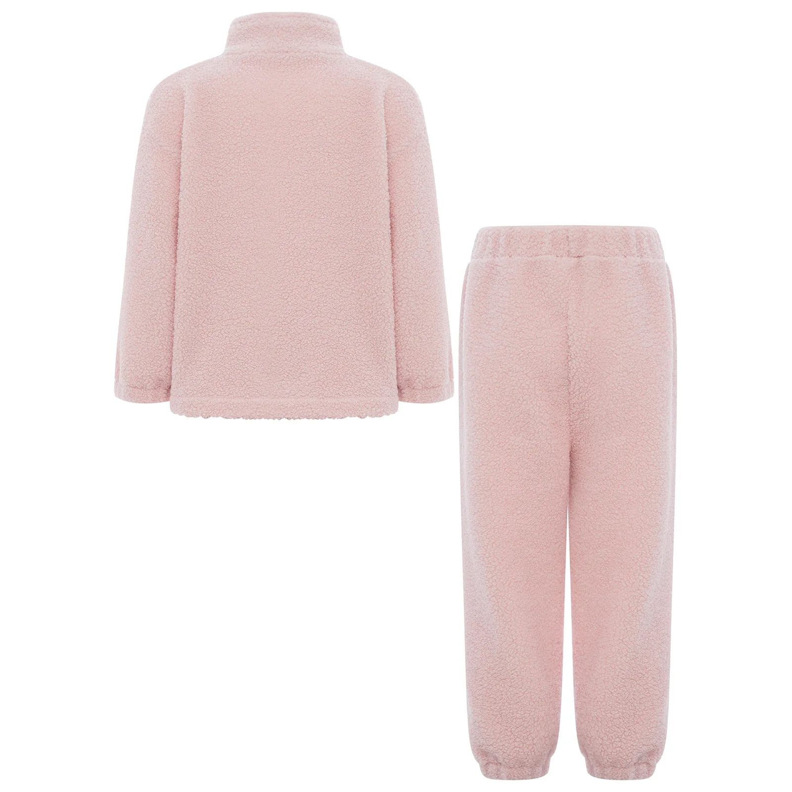 Pakaian Kasual Fleece Hangat Anak Perempuan Musim Gugur Musim Dingin Kostum Lari Rumah & Luar Ruangan Baju Lengan Panjang+Celana 2-7 Tahun