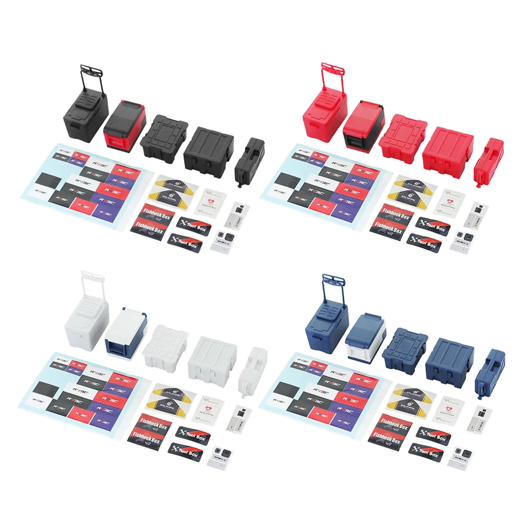 RC 1/10 스케일 도구 상자 연료 탱크 키트 락 크롤러 트럭 장식 액세서리