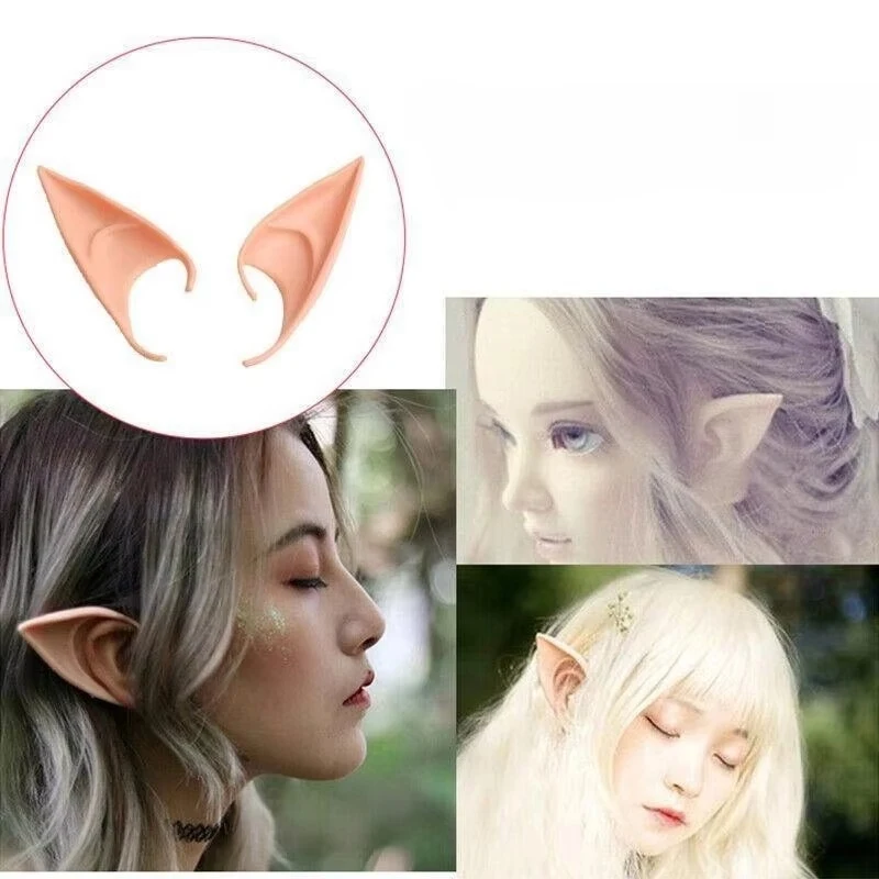 1/2/3/4Pairs Halloween Elf Ears Christmas Angel Fake Ears Cosplay Party Props Costume Accessories