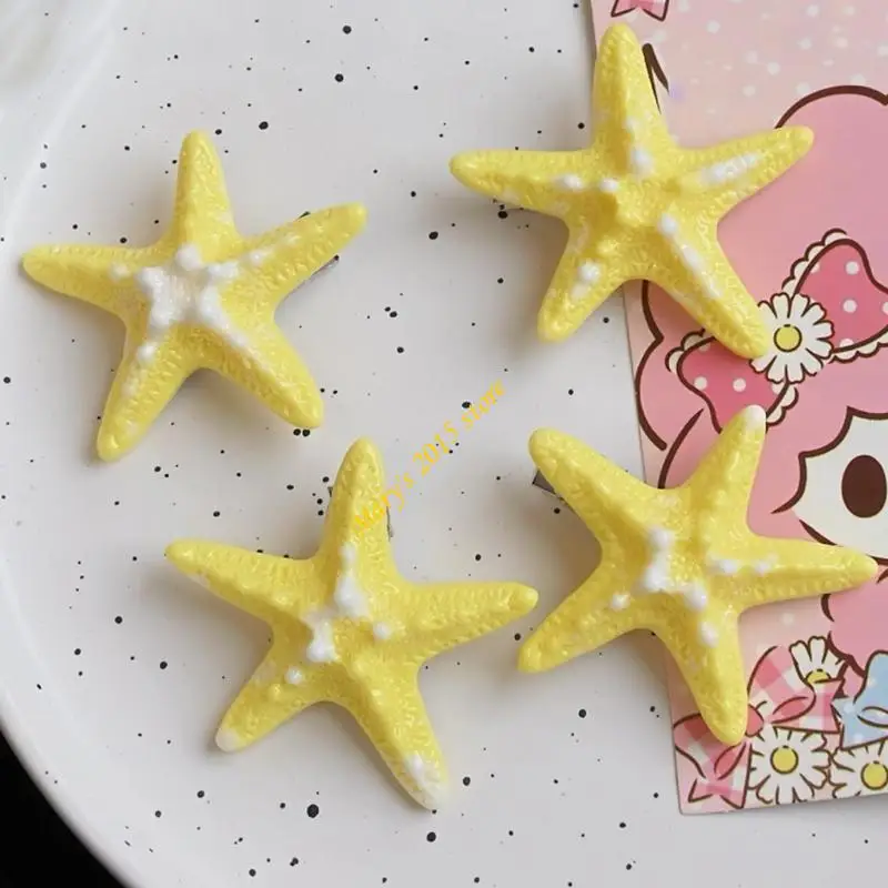 E15F Fashion Hair Clip Strong Star Star Fish Barrette للأطفال البالغين ملابس مختلفة