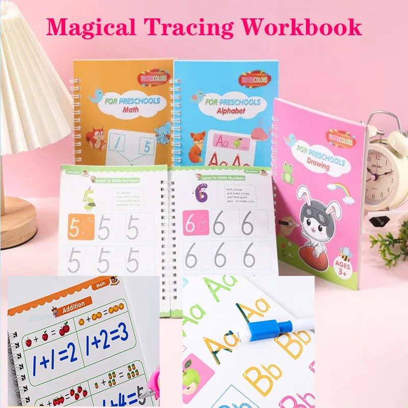 

New Magical Tracing Workbook Erasable Magic Books for Kids Reusable Notebook Writing for Lettering Calligraphy Books Montessori