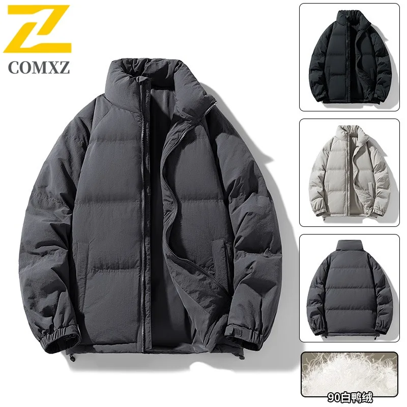 

COMXZ 2024 New Down Jacket Unisex Winter Trend Short Couple Puffer Loose Warm Coat