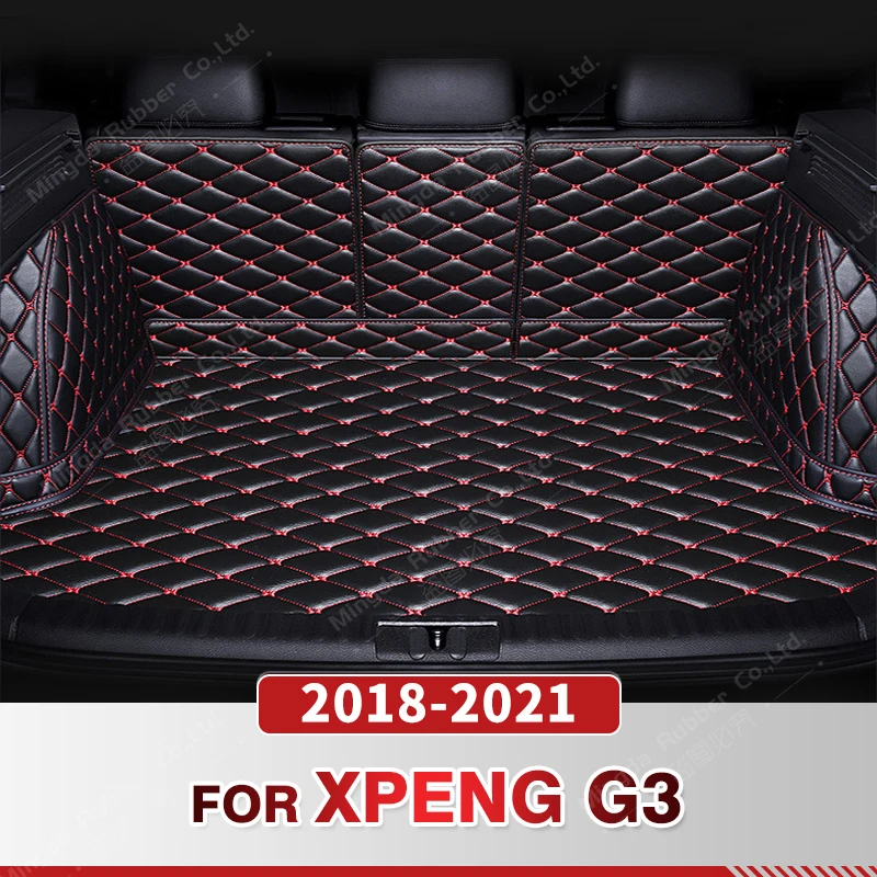 

Автомобильный коврик для багажника с полным покрытием для XPENG G3 2018-2021 20 19, кожаный чехол для багажника автомобиля, коврик, подкладка для груза, защитные аксессуары для интерьера