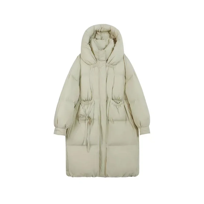 New Women Down Jacket Winter Coat Female Long Parkas Loose Large Size Thick Warm Outwear Fashion Simplicity Hooded Overcoat