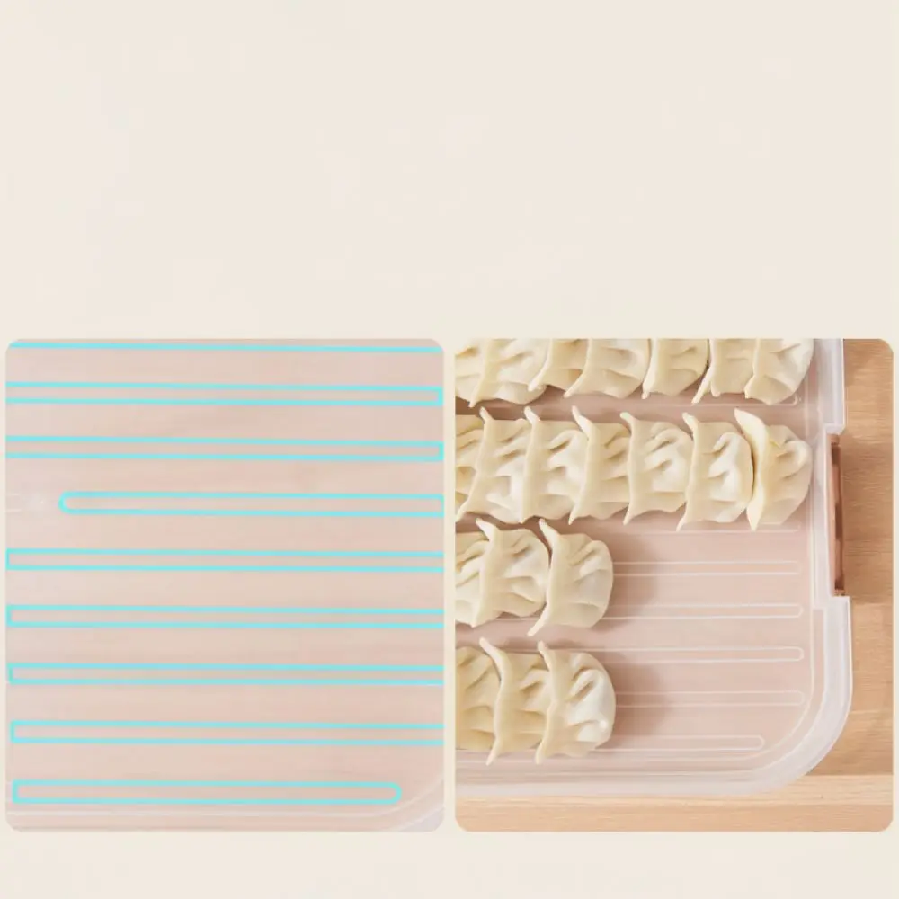 Refrigerator Food Storage Box Stackable Organizer Tray For Dumpling Wonton Kitchen Plastic Container Fresh Keeping Case