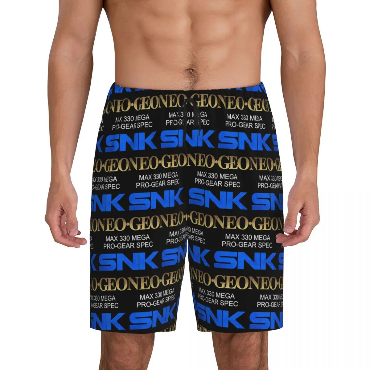 

Custom Neo Geo Pro Gear Spec Gold Retro Design Short Pajama Pants Men Sleepwear Sleep Lounge Bottom Shorts Sleeping Pants