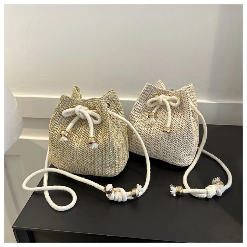 جديد أزياء السيدات حقيبة يد المنسوجة القش سعة كبيرة حقيبة كتف مريحة عبر الجسم حقيبة ساعي النساء الفتيات