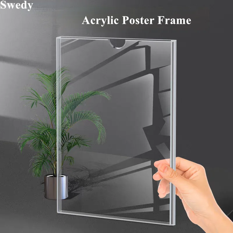 A4 210x297mm Acrylic Picture Photo Poster Frames 8.5x11 Inches Sticker Plastic Sign Flyer Paper Document Holder Slots Frame