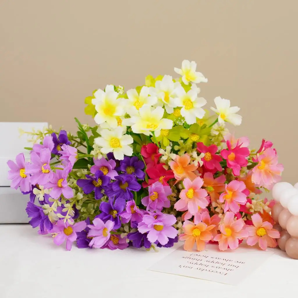 Künstliche Gerbera künstliche Blumen Hochzeit ins Dekor Stil für Zuhause Tischplatte Dekor gefälschte Blumen Hochzeit Fleur Dekorationen
