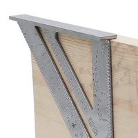 Triangle Ruler Aluminium Alloy Carpenter Set Square Angle Woodworking Tools 7Inch Measurement Tool Try Square Triangular Metric