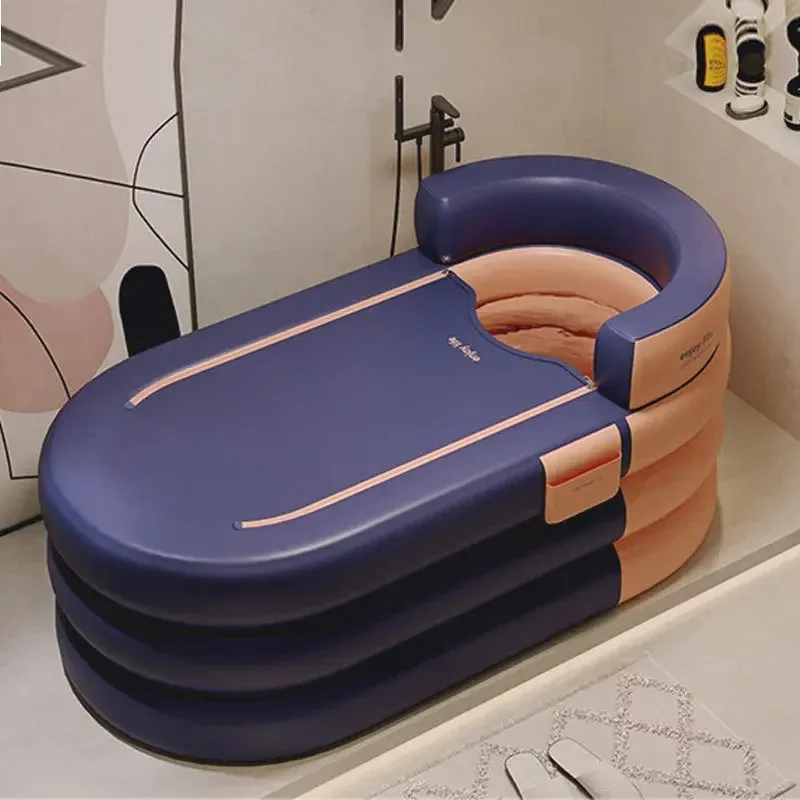 Portable adult folding bathtub bucket, large capacity folding household sweat steam bathtub, children's inflatable swimming pool