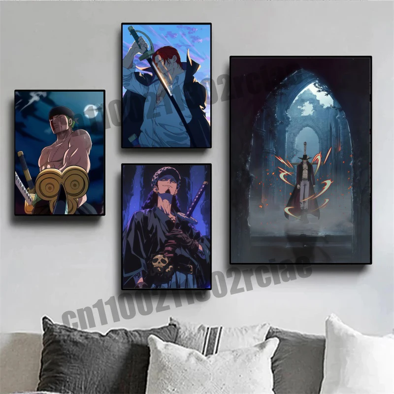 Japońskie Anime z Dzieciństwa One Piece Osobiste Super Fajne Obrazy Artystyczne Plakat na Płótnie Idealny do Dekoracji Sypialni Prezent