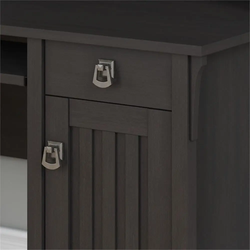Style Engineered Wood Desk with Hutch, 48W x 23D Compact Home Office Storage Cabinet, Cable Management, Customized