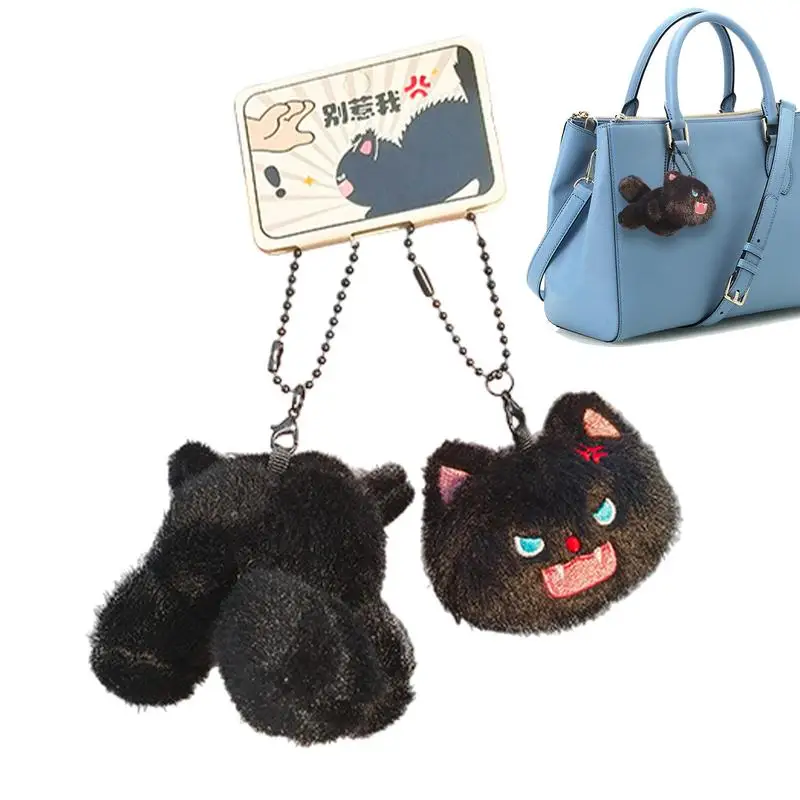 Cat Plush Keychain Stuffed Magnet Couple Kitten Charm Keyring Cartoon Kitten Keychain Animal Backpack Charm for Kids All Ages