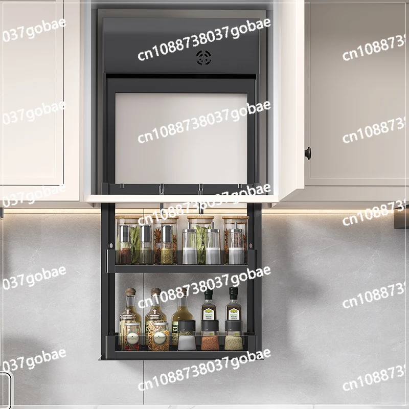 Wall Cabinet Electric Lifting Basket Intelligent Wall Cabinet Seasoning Basket Vertical Lifting Seasoning Rack
