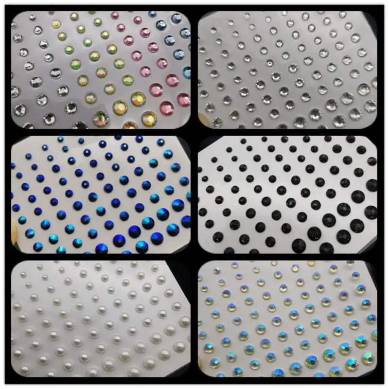 3/2/1PCS Eye Face Makeup Rhinestone Diamond Sticker Music Party Festival DIY Decoration Jewel Pearl Self Adhesive Nail Sticker