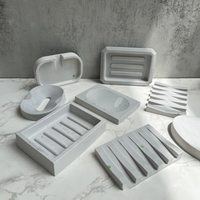 Handmade Soap Dish Plate Resin Epoxy Moulds Soap Storage Tray Concrete Silicone Molds Square Cement Plaster Soap Box Holder Mold