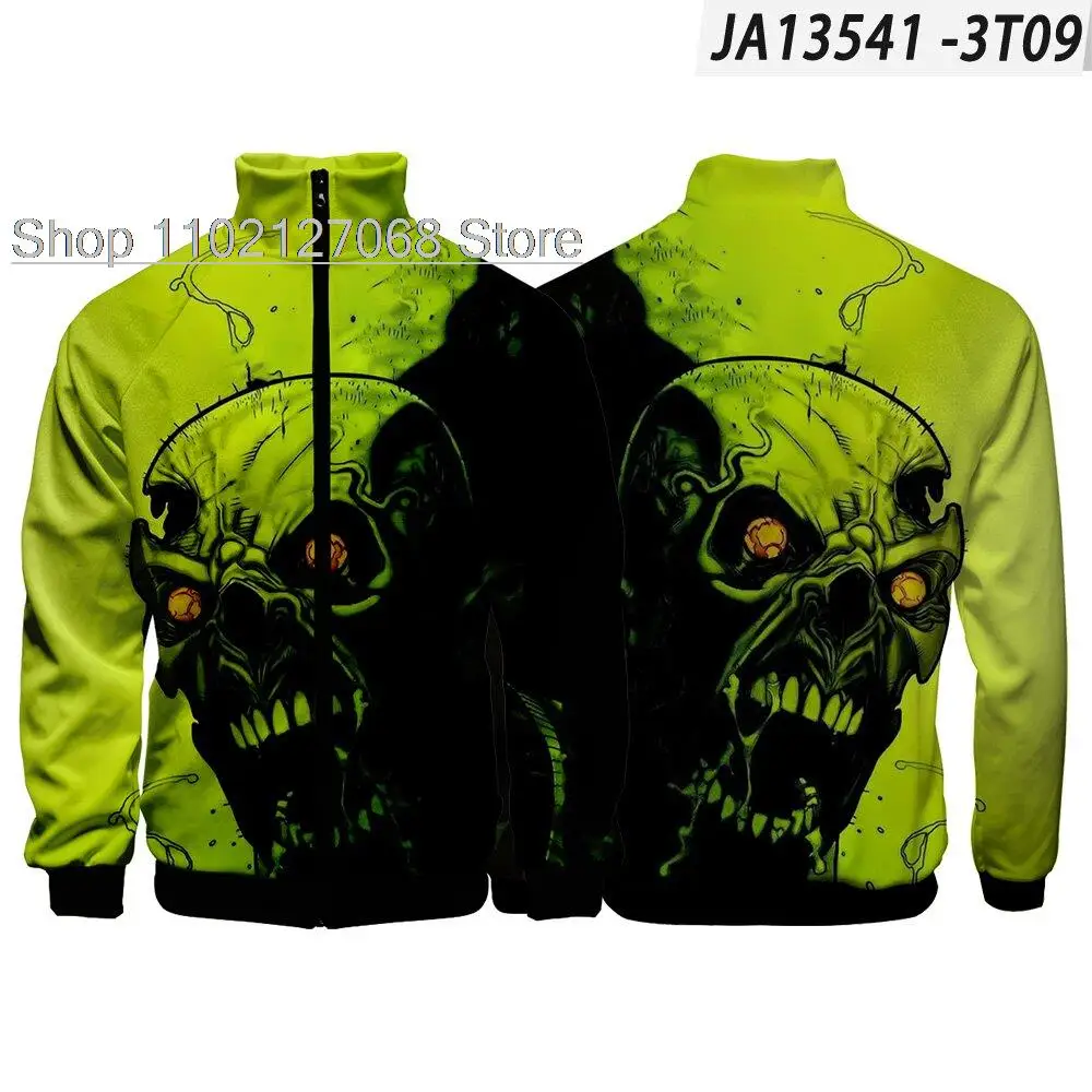 

2024 hot Fashion men's halloween zipper jacket punk style pattern cool boy clothes kids adult size parent-child wear