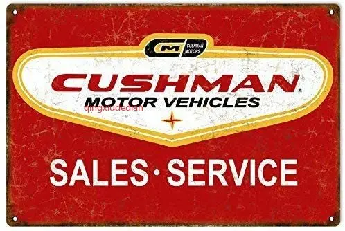 syplog Metal Tin Sign Cushman Motor Pub Outdoor Bar Retro Poster Home Kitchen Restaurant Wall Decor Signs 12x8inch sign