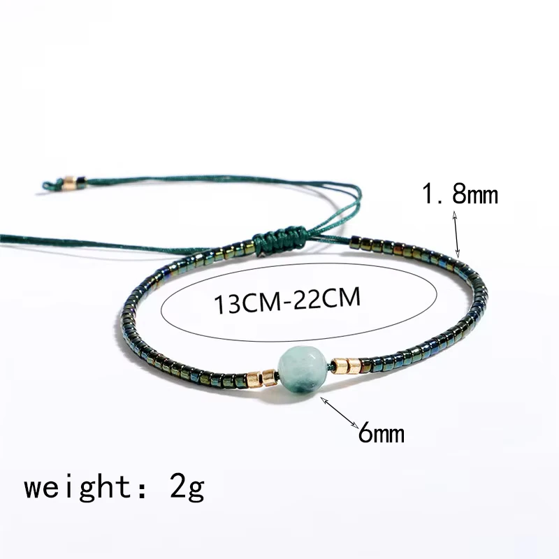 Handmade Thin Miyuki Beaded Stone Lucky Rope Bracelets For Women Bohemian Thread Friendship Bracelets