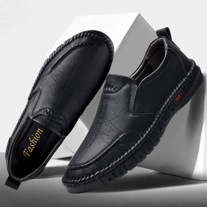 2024 Zakelijke Leren Schoenen Mocassin Schoenen Ademende Heren Casual Loafers Comfortabele Schoenen Voor Heren Zomer Heren Sneakers