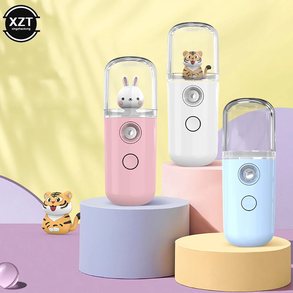 Rabbit Tiger Creative Nano Facial Sprayer Mini USB Humidifier Face Steamer Nebulizer Moisturizing Beauty Instruments Skin Care