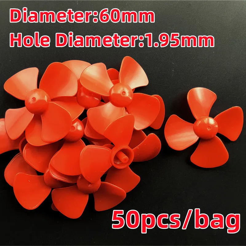 50PCS 2mm Motor Shaft Suitable for Windmill Small Fan Propellers Four-blade propeller Model Propellers Blades