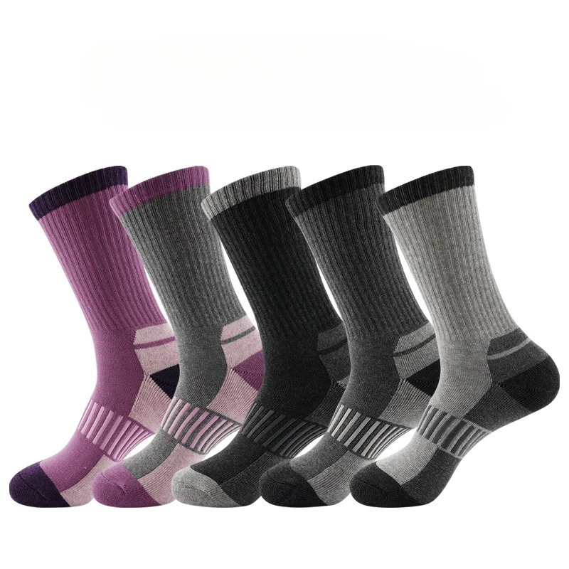 1 pair of mid length socks, winter skiing socks, thick looped socks, warm men's snow socks, towel socks, outdoor socks